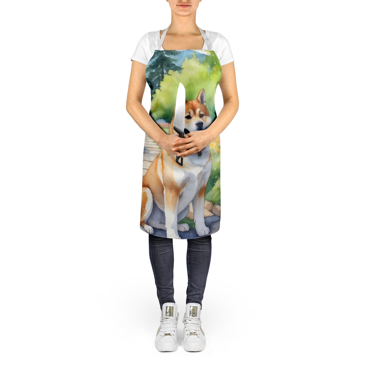 Akita Spring Garden Apron – Artist-Designed Kitchen, BBQ & Craft Apron