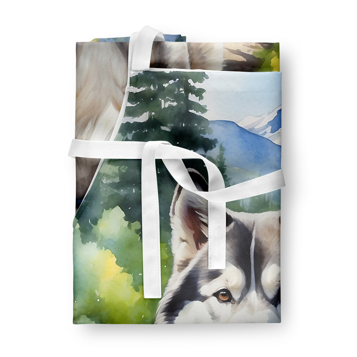 Alaskan Malamute Spring Garden Apron – Artist-Designed Kitchen, BBQ & Craft Apron
