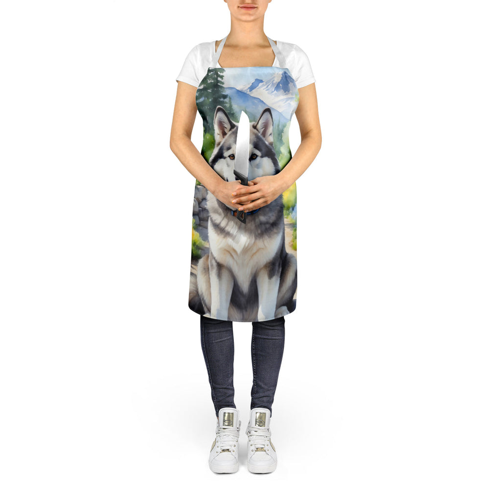Alaskan Malamute Spring Garden Apron – Artist-Designed Kitchen, BBQ & Craft Apron