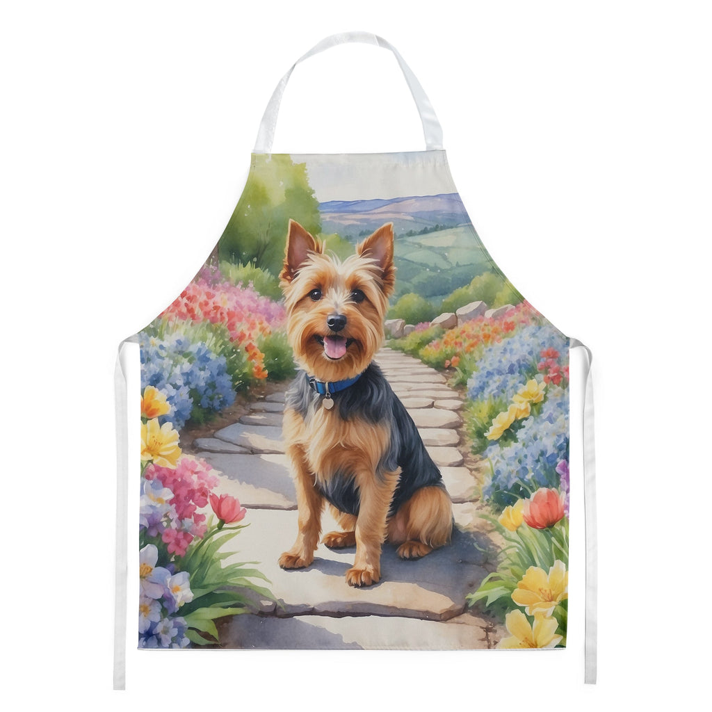 Australian Terrier Spring Garden Apron – Artist-Designed Kitchen, BBQ & Craft Apron