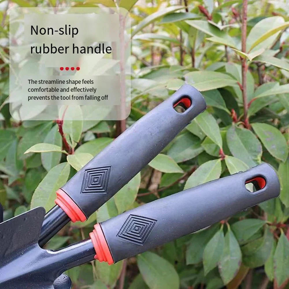 Garden Hand Tool Set | 4-Piece Alloy Steel Shovel, Rake, and Hoe